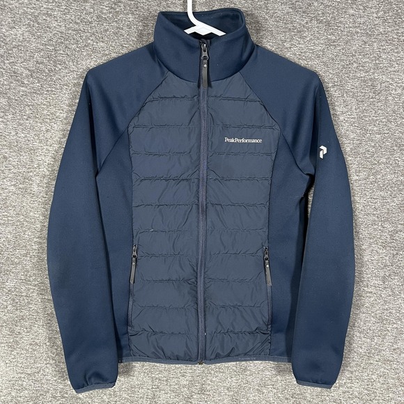 Peak Performance W Stand Hybrid Jacket Womens Small Blue Softshell Insulated Zip